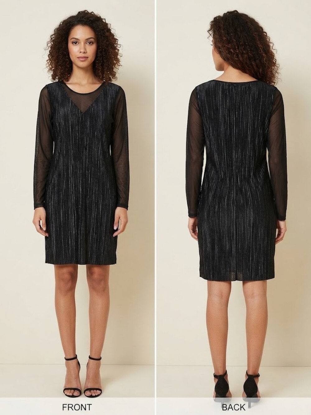 Vero Moda Pleated Midi Dress in Black Size Large